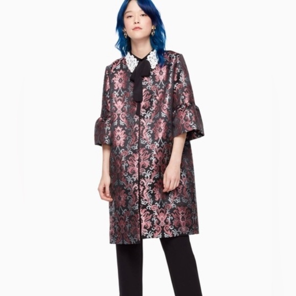 kate spade Jackets & Blazers - Kate Spade Finer Things Tapestry Jacquard Jacket – Size 14 – Metallic Blue/Pink